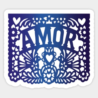 Blue LOVE mexican deco Sticker